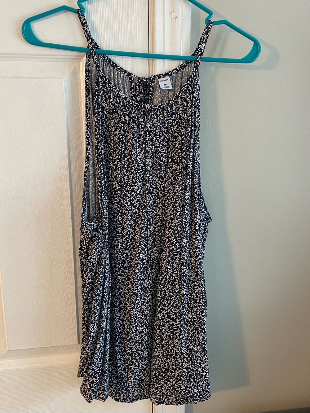 Old Navy Navy and White Floral Tank Dress